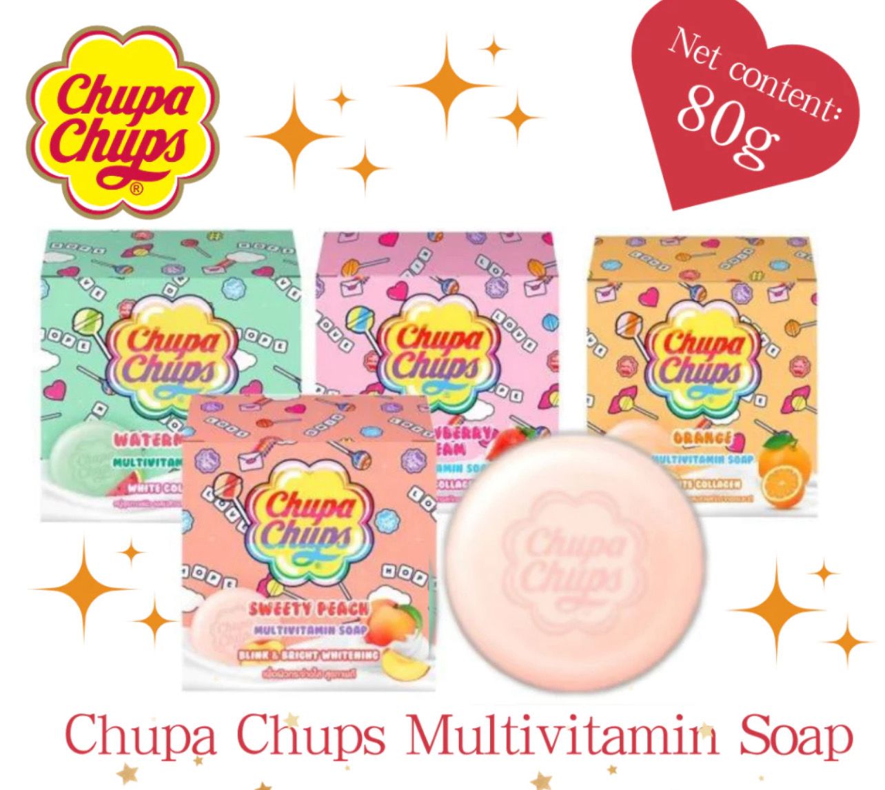 ￼Chupa Chups Multivitamin Soap, Body Care Products. Both Men and Women. Size 80g 2pcs