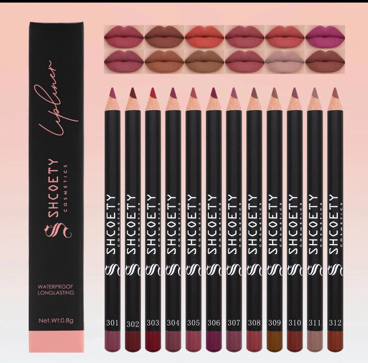 ￼12 Colors Matte Lip Liner, Natural Long-Lasting Easy-to-Color Lipstick Pen 10pcs
