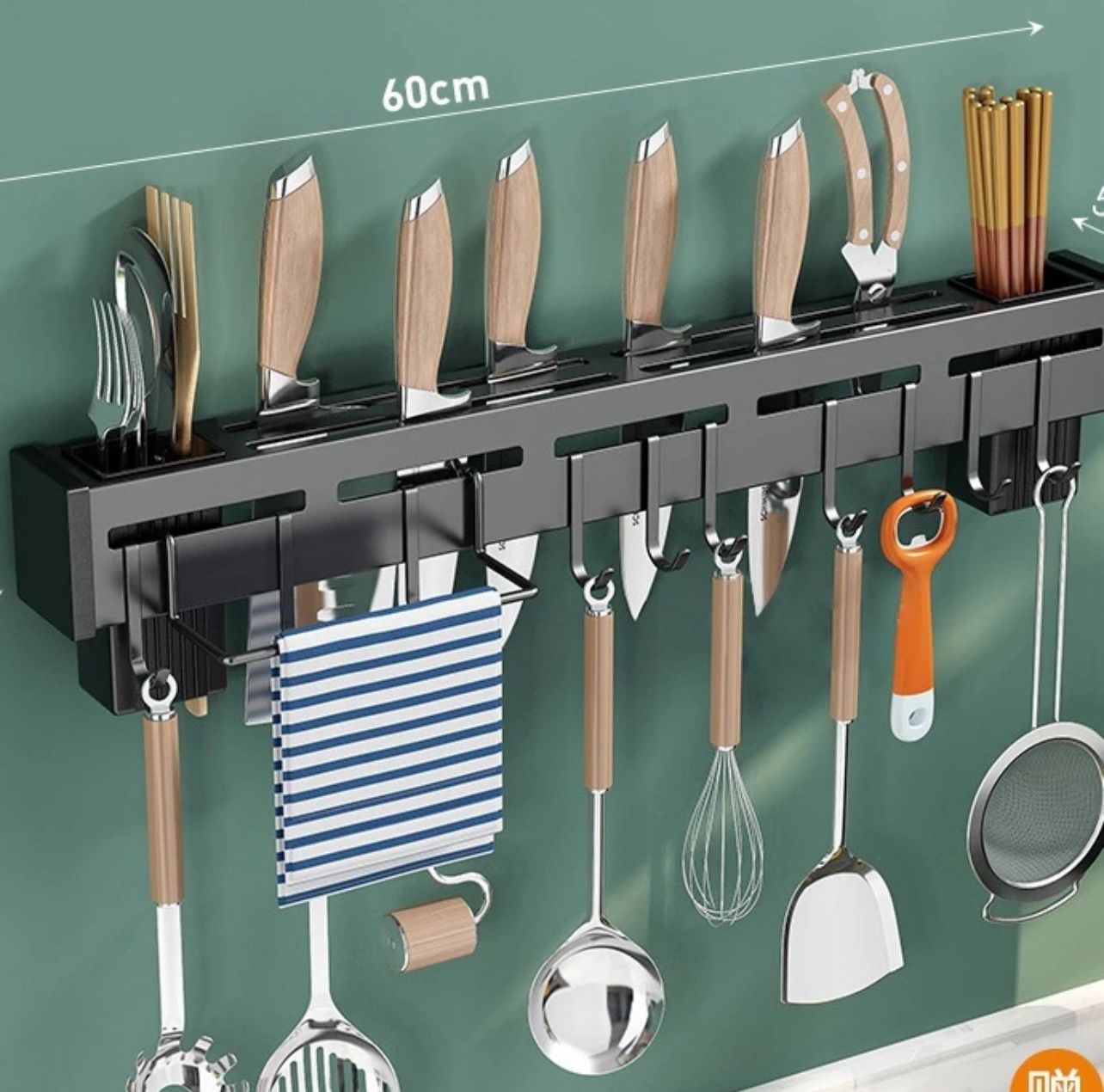 ￼Steel Wall Mounted Knife Storage Rack Kitchen Wall Mounted Knife Holder Cabinet Drainer Holder Rak With Hook Up