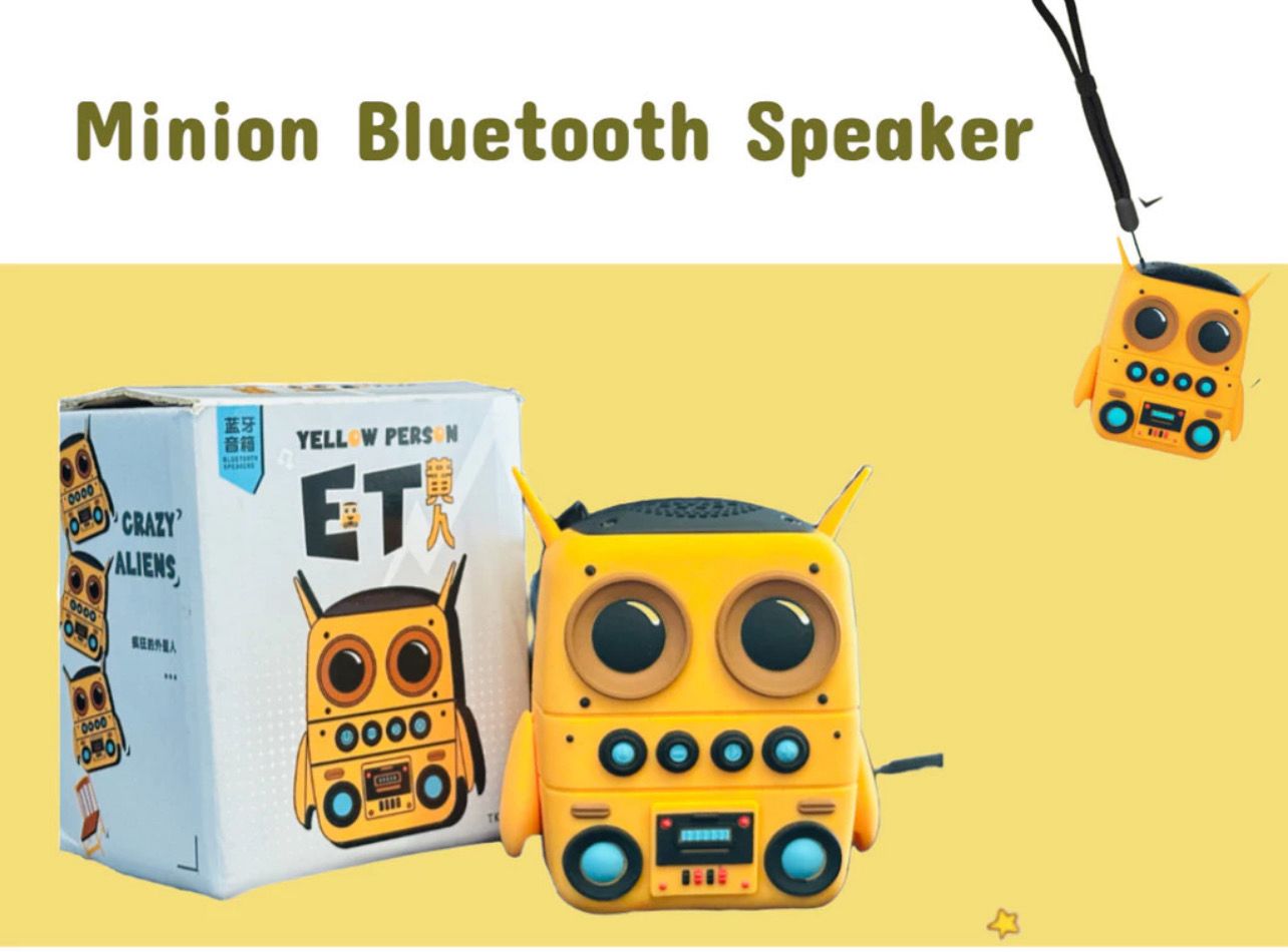 ￼Bluetooth Speaker Mini Minion Wireless Waterproof Subwoofer with Speaker Stereo Surround Portable FM Radio Birthday Gift