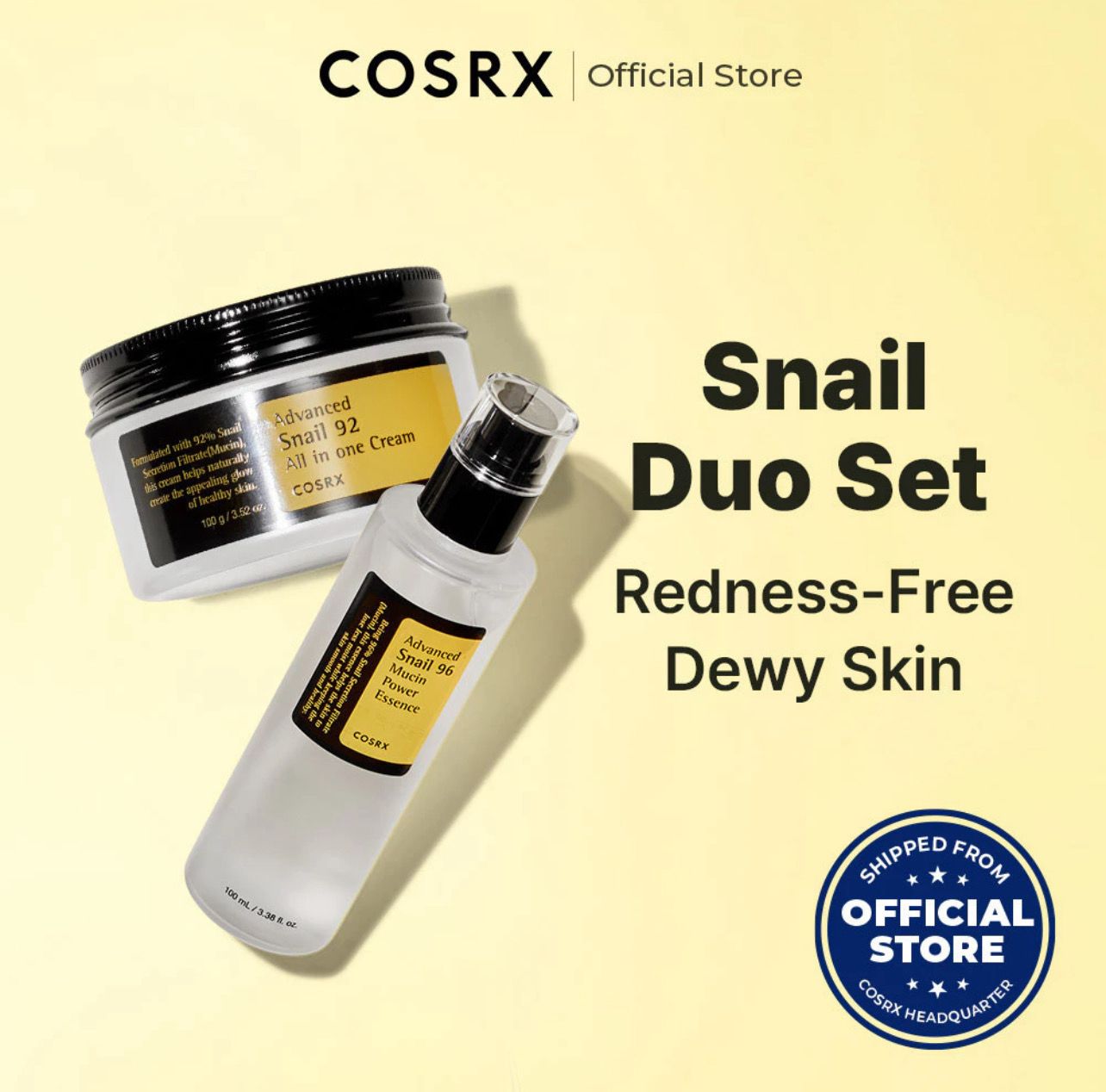 ￼[COSRX ] Advanced Snail 96 mucin power essence 100ml + Advanced Snail 92 All in one Cream 100ml 1set