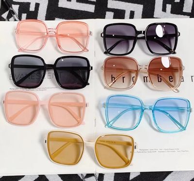 ￼Korean Style Sunglasses UV400 Square Frame Sunglasses Female New Fashion Trendy (Local Seller) 3pcs