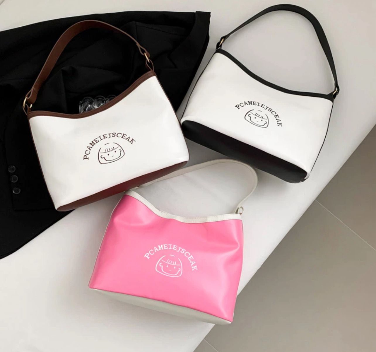 ￼Large Capacity Printed Shoulder Bag Fashion Simple Pattern Underarm Portable Shoulder Tote Bag