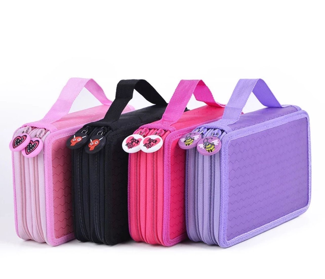 ￼Solid Color Secret Garden Professional Coloring Two-layer Pencil Bag Square Sketch Color Lead Coloring 35-hole Stationery Bag