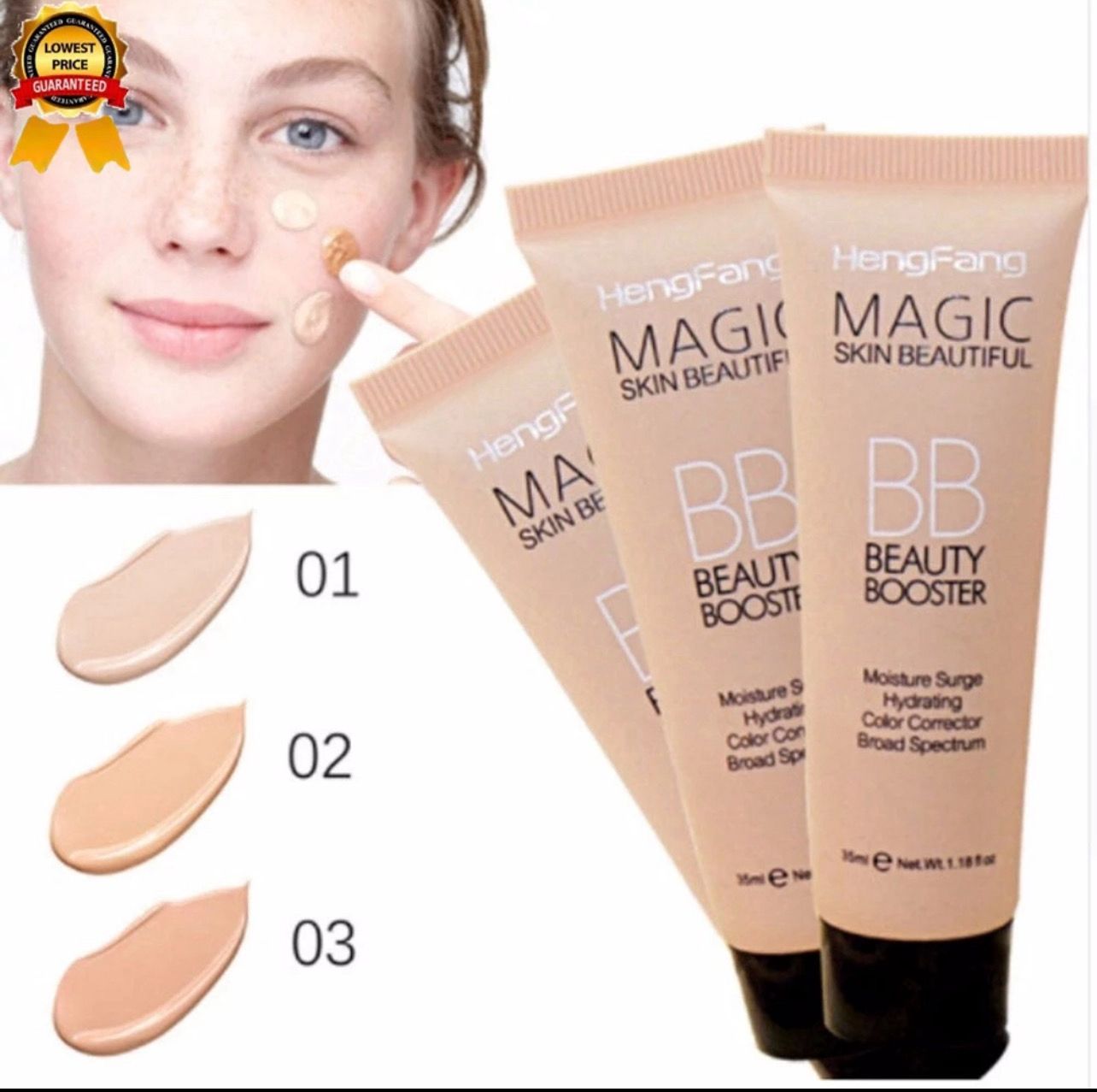 ￼BB Cream Nude Makeup Moisturizing Concealer Cream Oil Control Liquid Foundation Long Lasting Waterproof Concealer Face Brighten Base Foundation Mengheng 5pcs