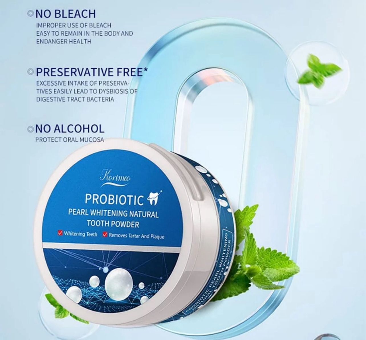 ￼Korimeo 50G Probiotic Care Dental Powder Albumin Oral Powder Dental Powder, dirty, yellow teeth 2bottle