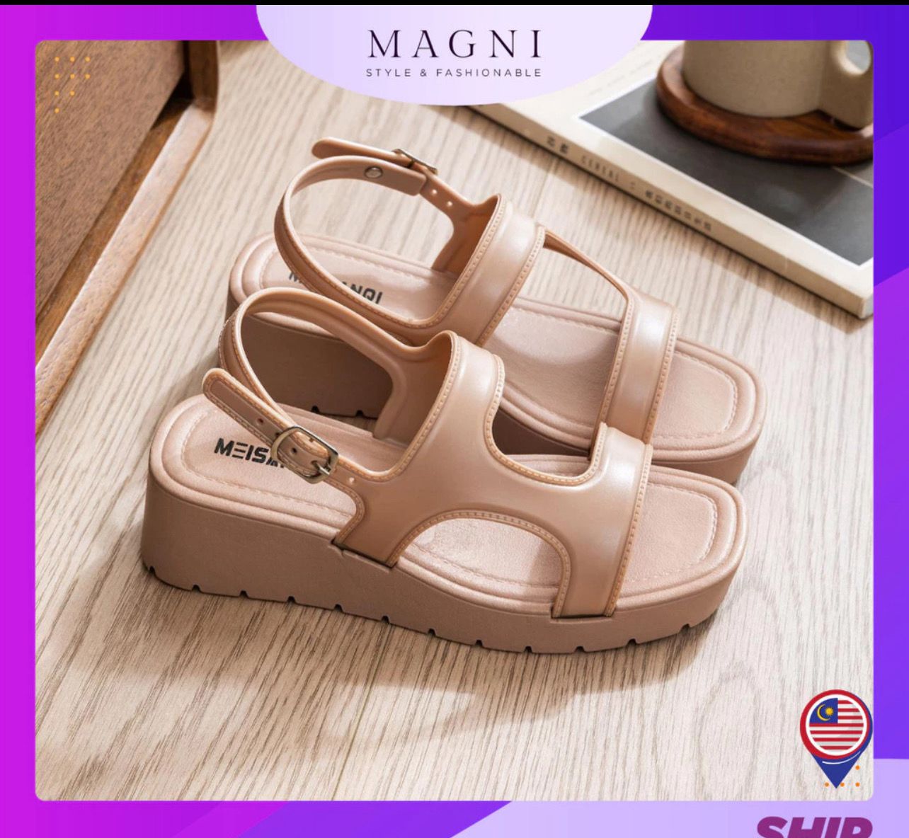 ￼READYSTOCK Magni Women High Platform Slippers Women Casual Slippers Thick Platform sandals