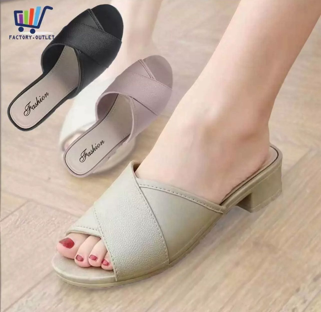 ￼Ladies Sandal Heels Sandal Plus Size Women Comfort Anti Slip Waterproof Heels Sandal Wanita Tapak Tinggi