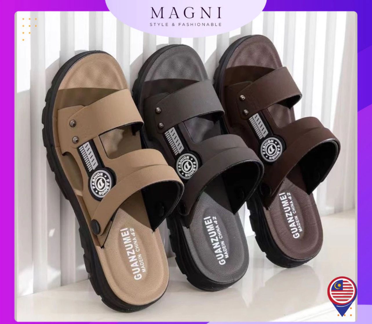 ￼READY STOCK Magni Sandal Lelaki Men Sandal Footwear Selipar Lelaki Casual Men Slippers 1pcs $10/2pcs $18