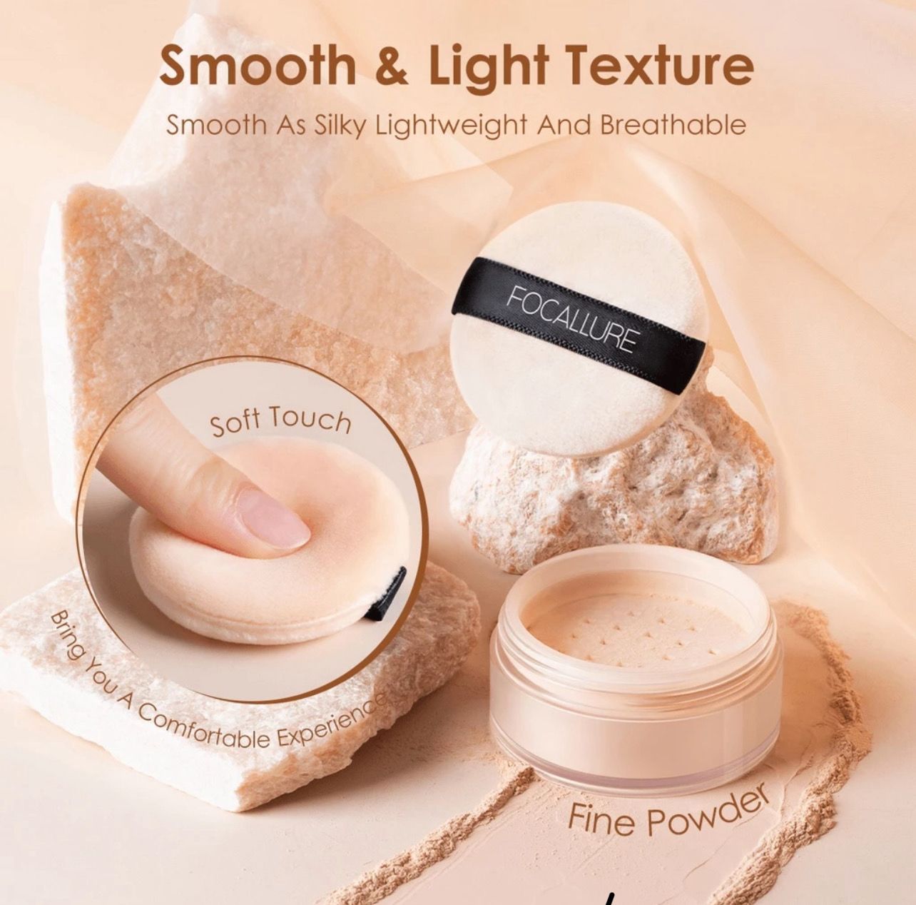 ￼FOCALLURE Loose Setting Powder Matte Oil Control Long-lasting Makeup 2pcs