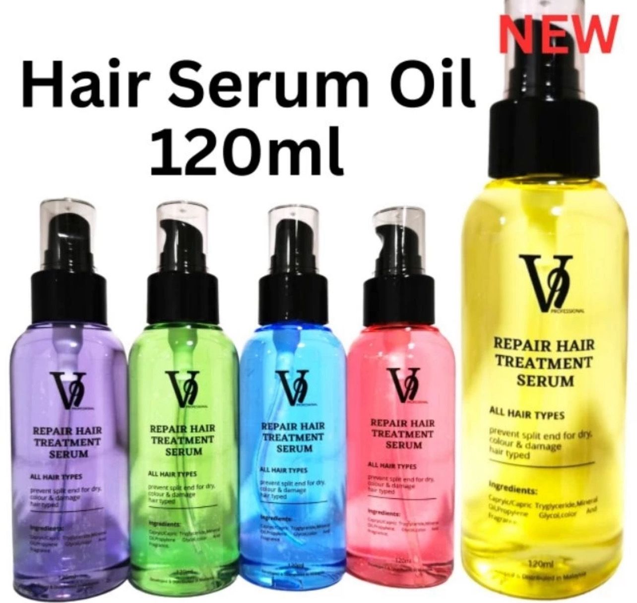 ￼V9 Hair Vitamin Serum Oil 120ml 头发精华油120ml( Candy , Green Apple , Cherry , Jasmine )2bottle