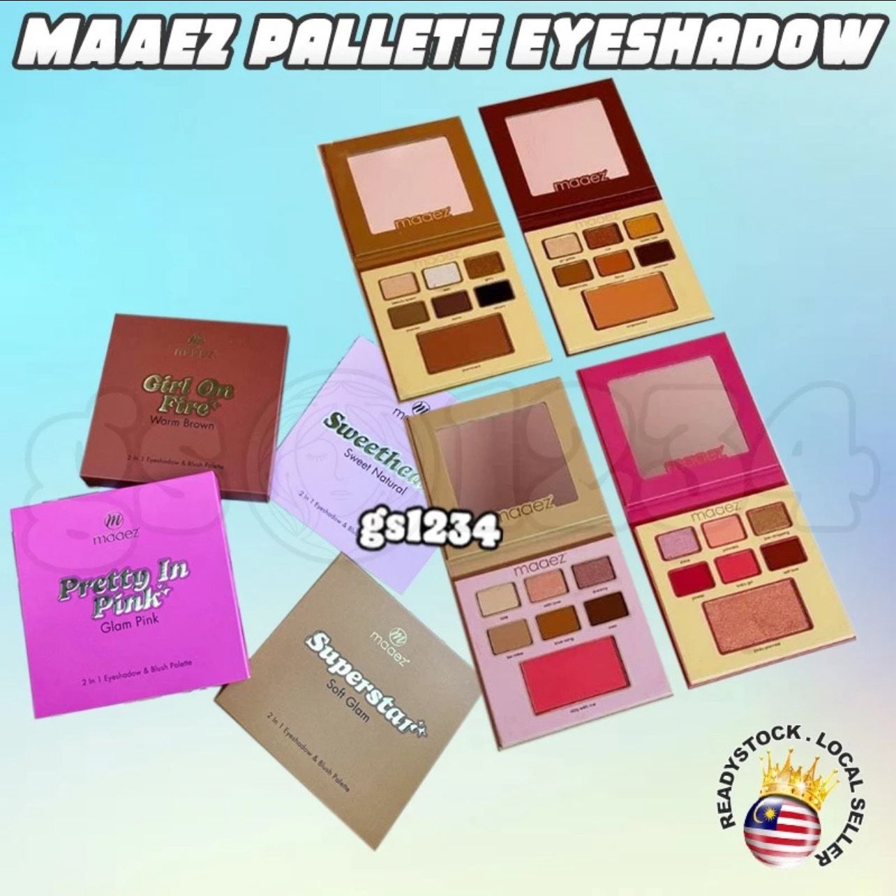 ￼MAAEZ EYESHADOW PALETTE highly pigmented colour 1 - $16/ 2 - $28