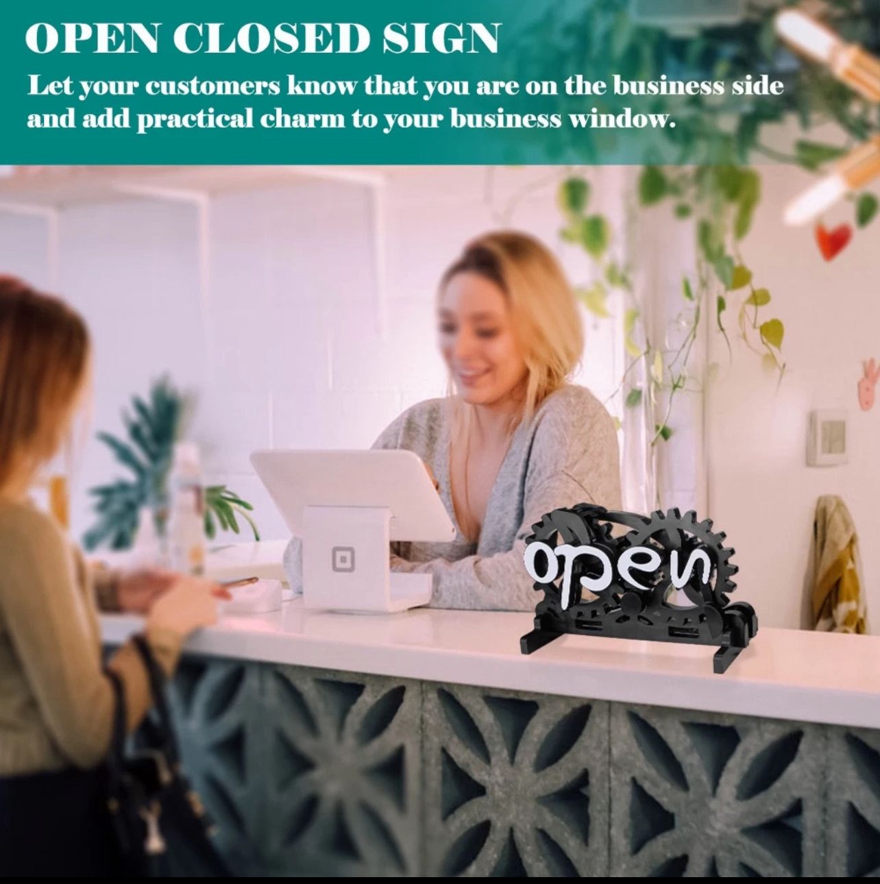 ￼open-closed converter Gear brake open and close sign on and off converter door pendant desk decoration