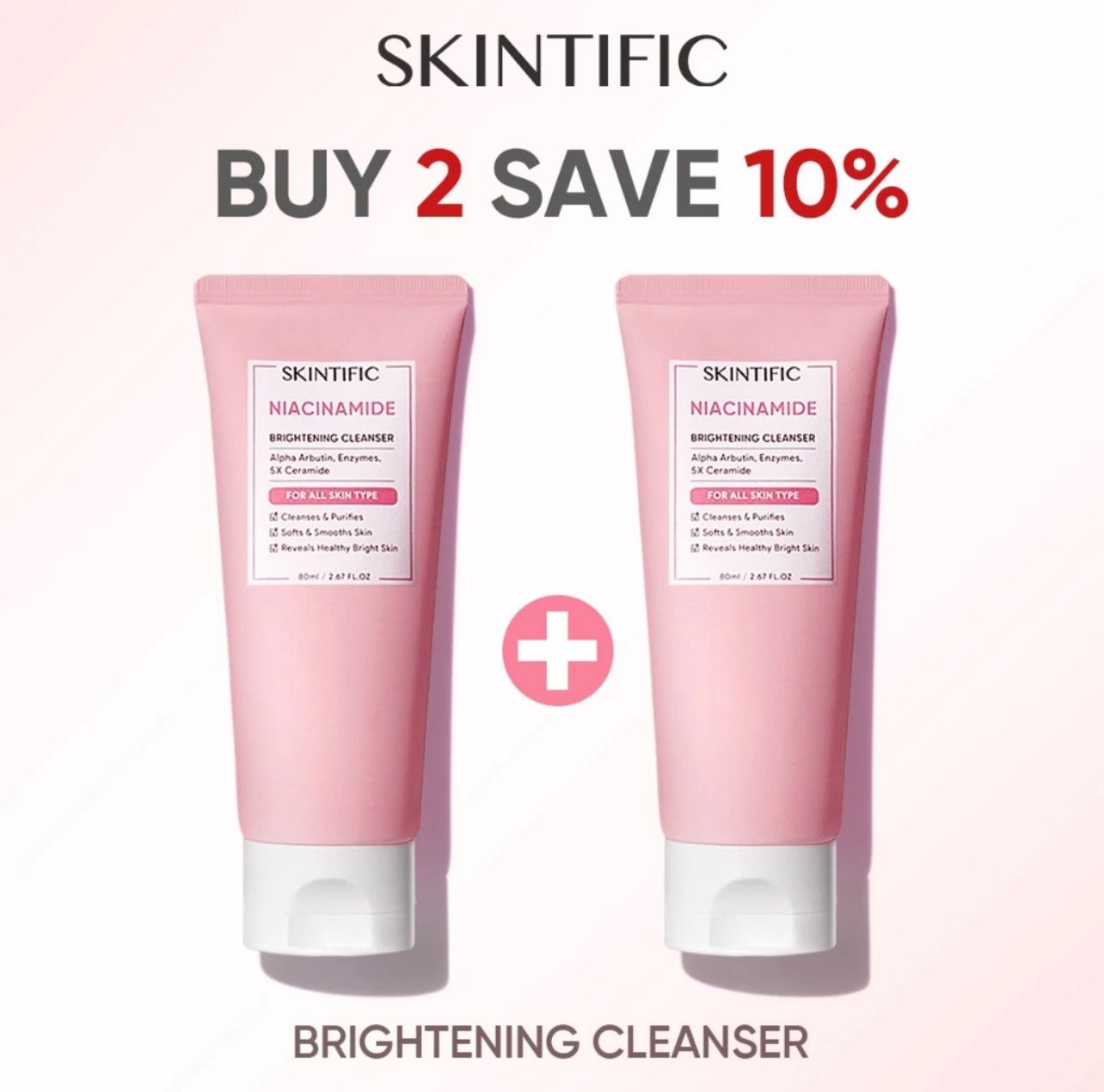￼SKINTIFIC 5X Ceramide Low pH Cleanser Facial Wash Pencuci Muka For Sensitive Skin 80ml Moisturizing Repair Barrier (Promo) 2pcs
