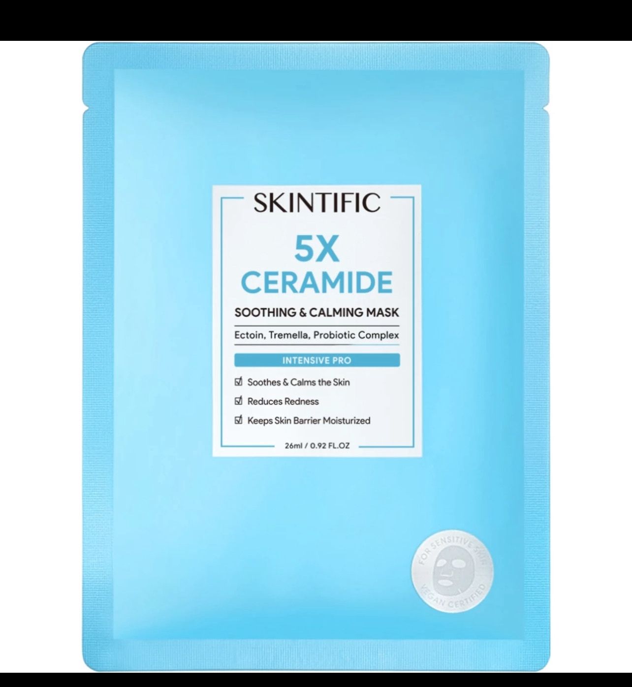 ￼SKINTIFIC 5X Ceramide Soothing Calming Mask Face Mask Skincare Sheet Mask Masker Muka 面膜 (promo) 1 box 4pcs