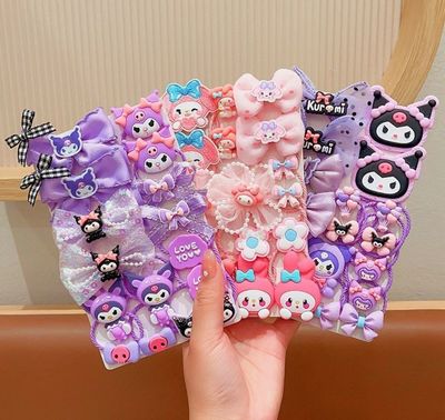 ￼18pcs/set Sanrio Kuromi Melody Cinnamoroll  Children&#39;s Rubber Band Girls Good Elasticity Rubber Band Baby Headband 1set 18pcs and 2set for $10.00