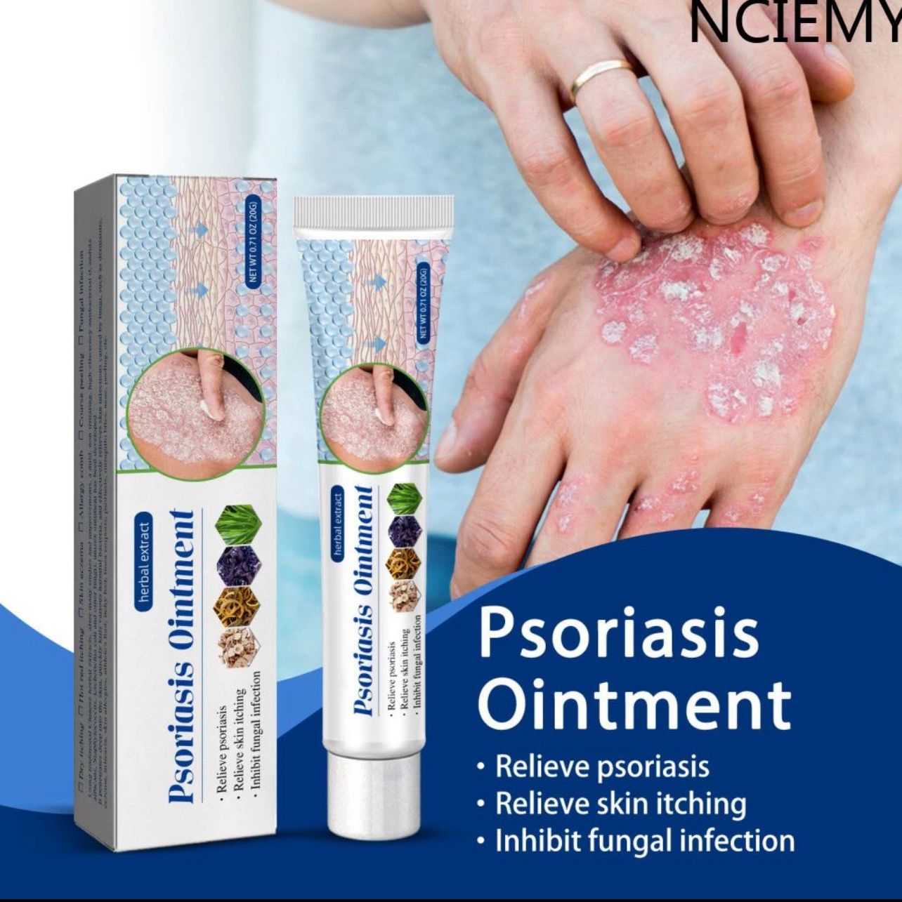 ￼South Moon Herbal Psoriasis Cream Treatment Eczema Dermatitis Remove Foot Psoriasis Antipruritic Antibacterial Herbal Ointment Skin NICELIFE 4pcs