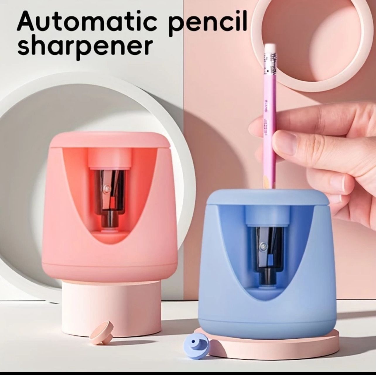 ￼Electric Pencil Sharpener Automatic Pencil Sharpener Pengasah Pensil Electric Sharpener 电动卷笔刀 削笔刀 2pcs