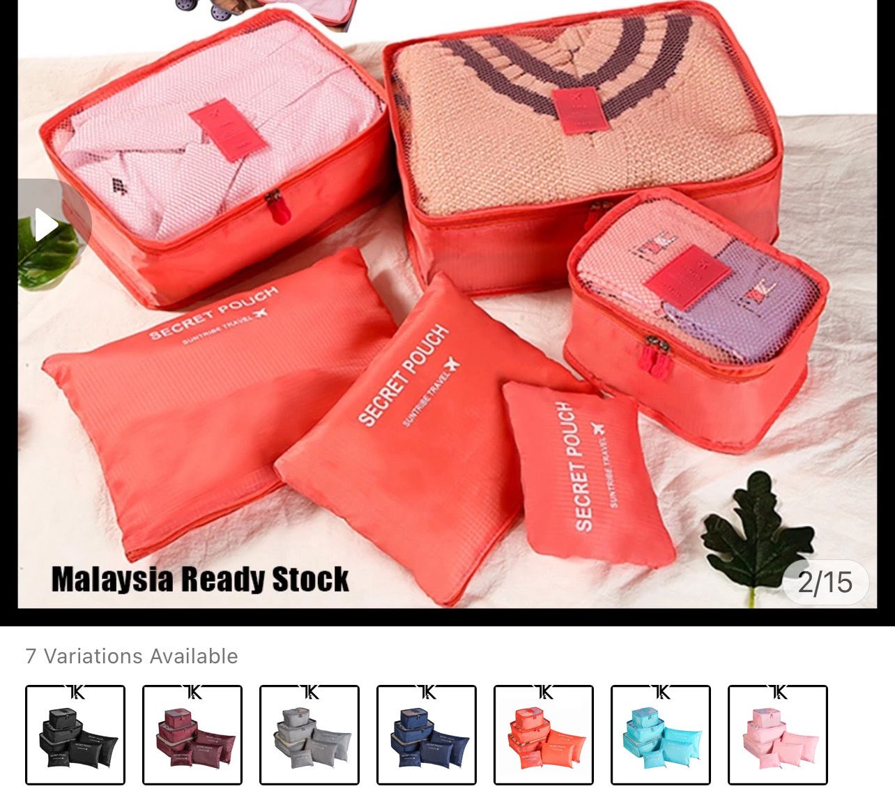 ￼[LOCAL] Compact 6-In-1 Travel Bag Organizer | Toiletries Bag | Shoe Bag | Packing Cubes | Luggage Laundry Pouch | 旅行收納包 2set