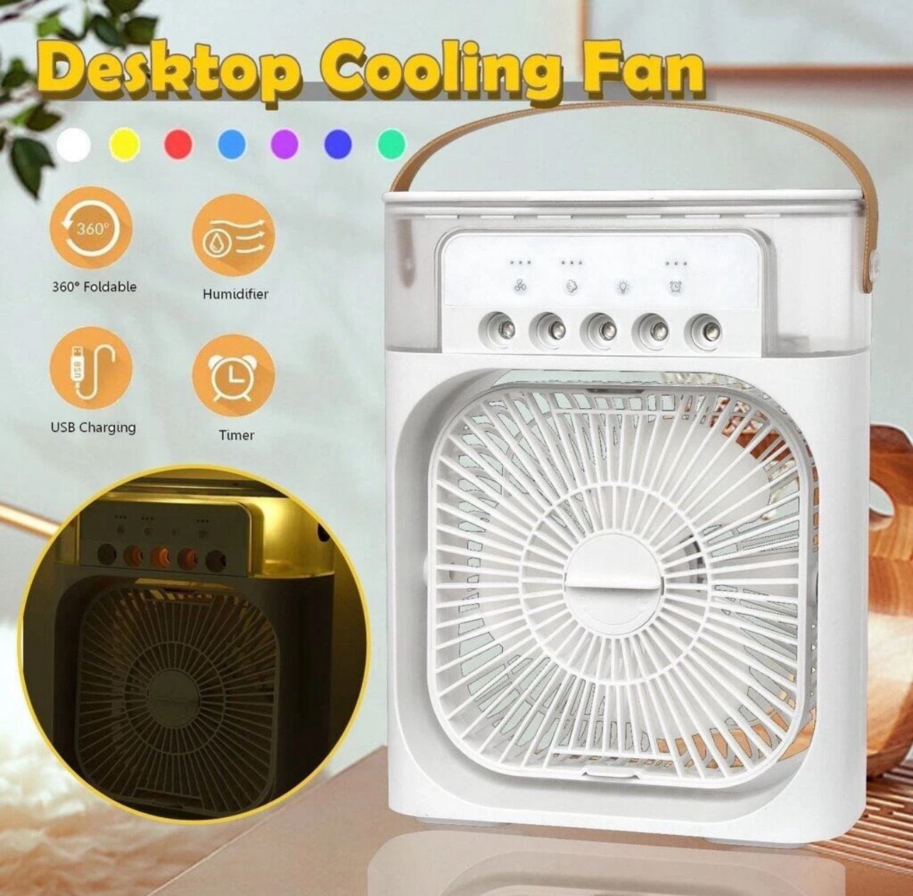 ￼Portable USB Mini Size Aircond, Air Cooler, Mist Fan, Kipas Penyejuk Mini Meja Mini Fan Kipas Mini Cooling Fan - Promo