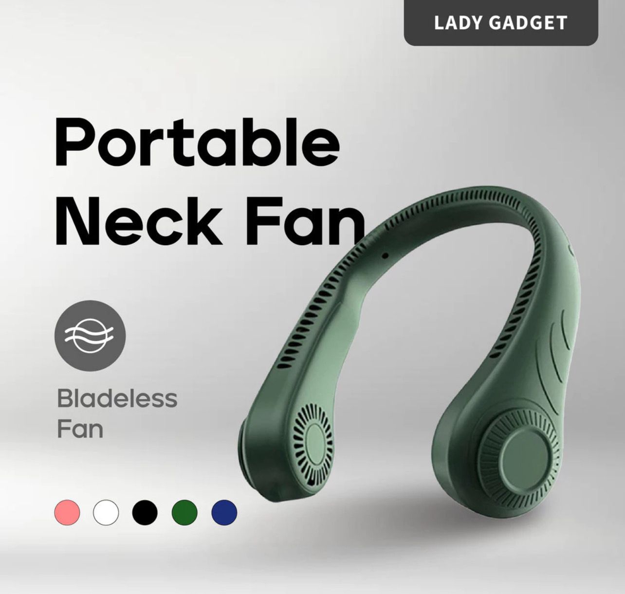 ￼Mini Neck Fan Portable USB Rechargeable Lazy Neck Hanging Style Dual Cooling Fan Hands Free Promo - 2pcs