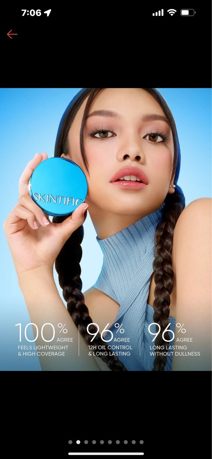 ￼【NEW LAUNCH】SKINTIFIC Blue Cushion Perfect Stay Velvet Matte Oil Control Antioxidant  Flawless