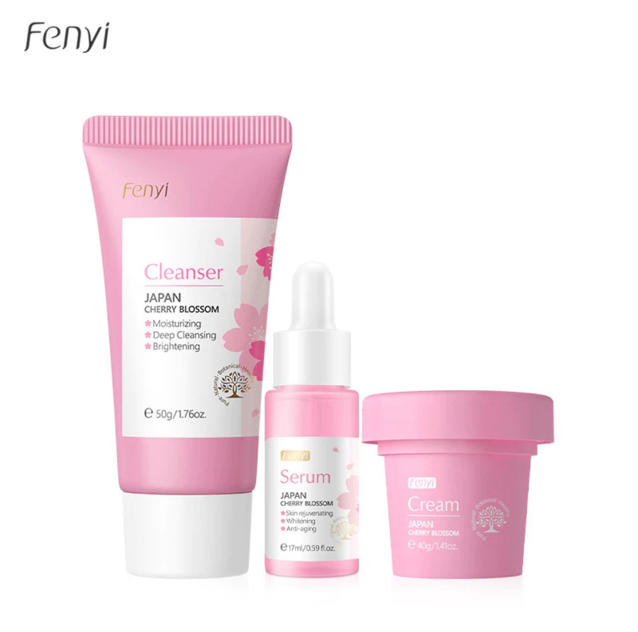 ￼Fenyi Cherry Blossom Serum Glowing Skin Cream Whitening Remove Dark Spot Skin Care Set 1set