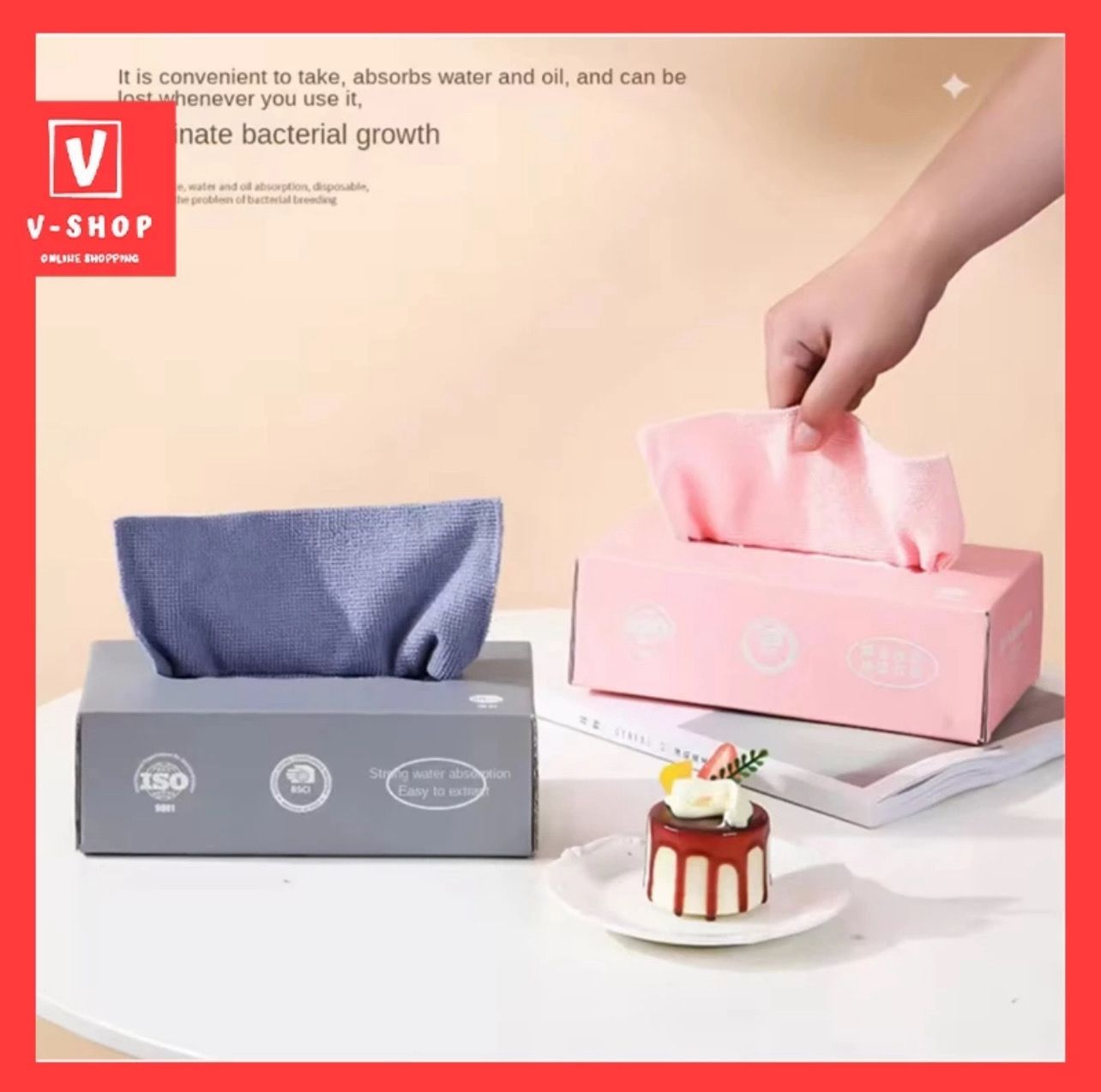 ￼Disposable 20pcs Absorbent Rag Reusable Non-Stick Kitchen Bathroom Dish Towel, Kain Lap 2kotak