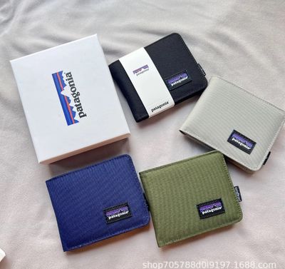 ￼【Delivery within 24 hours】Men&#39;s Women&#39;s Short Canvas Wallets Retro Black/Blue/Gray/Green Wallets with 4 Card Slots for Money Business Cards Coins