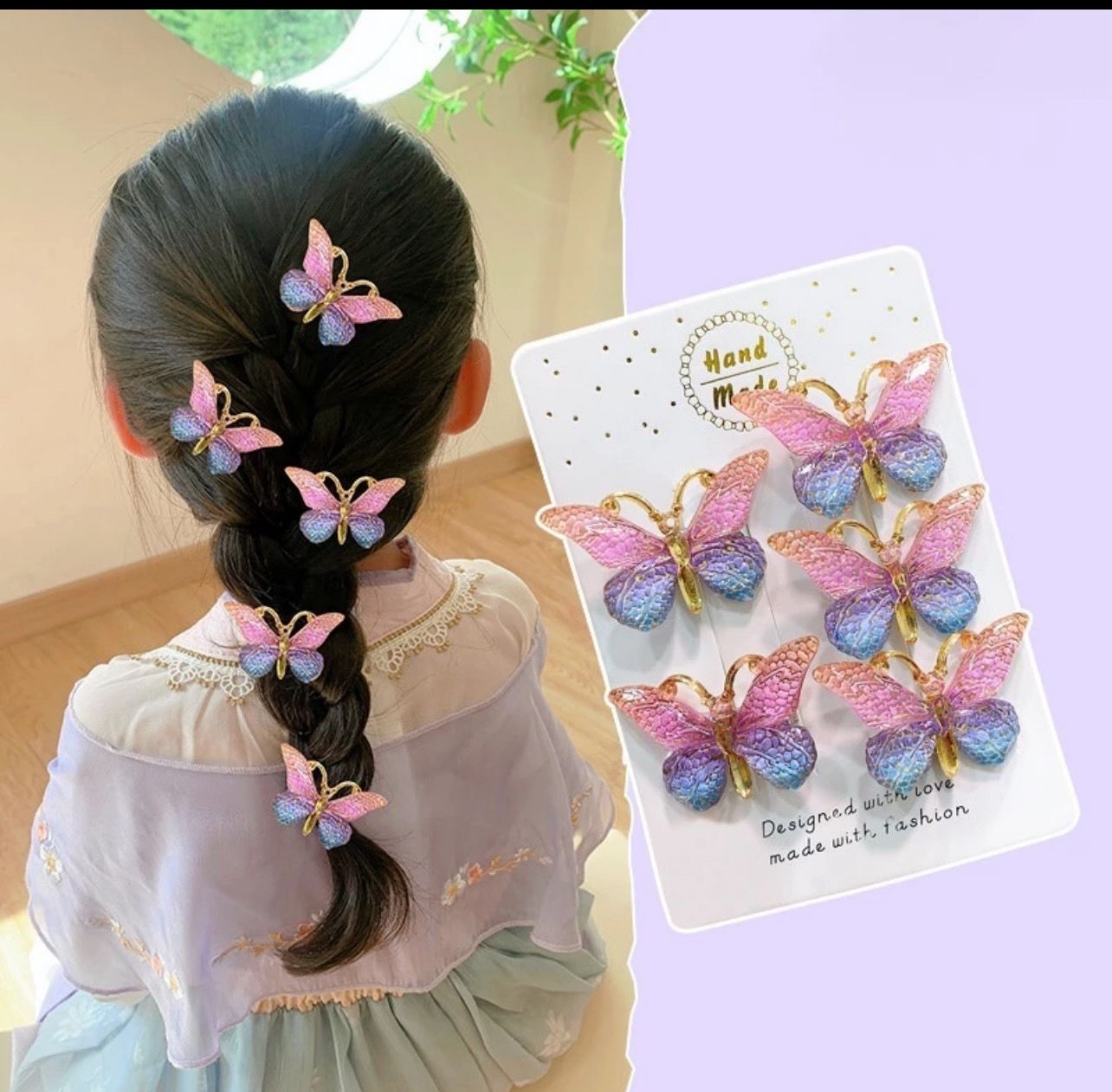 ￼5PCS Cute Sweet Stereoscopic Color Gradient Baby Hairpins Kids Hair Clips Children Headwear Princess Barrette Girls Accessories 4set