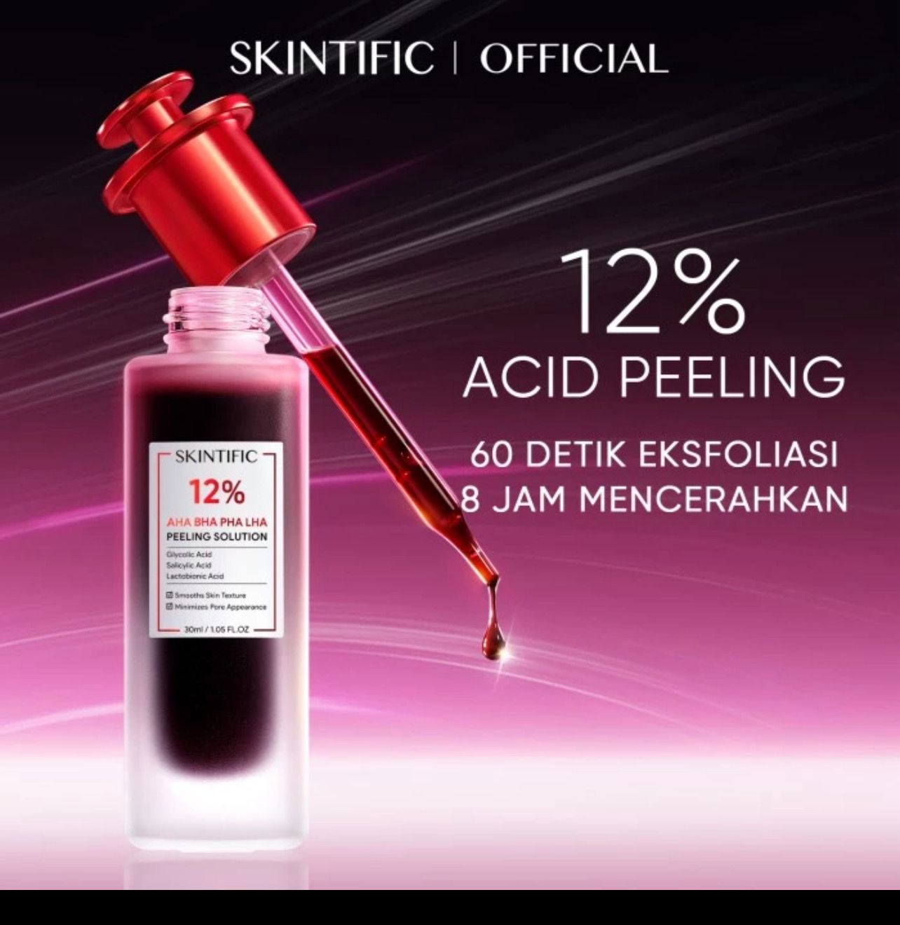 Tokopedia - SKINTIFIC 12% Acid Peeling Solution Serum 30ml Eksfoliasi Essence