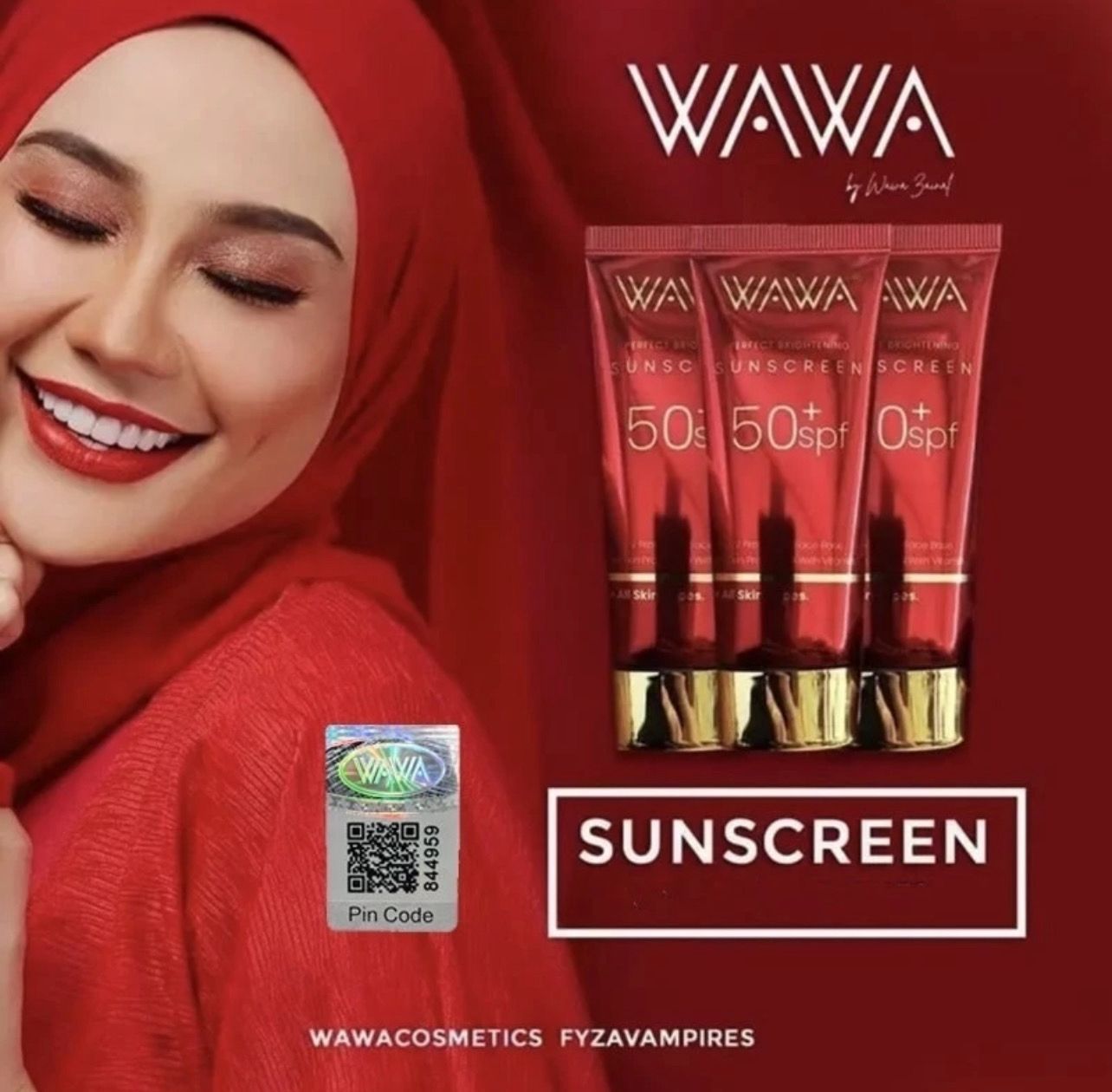 ￼[💯Original]WAWA Sunscreen 30mI Spf50+ &amp; PA++++ Perfect Brightening Sunscreen ORIGINAL HQ (1pcs $10/ 2pcs $15/ 3pcs $21) tekan kuantiti