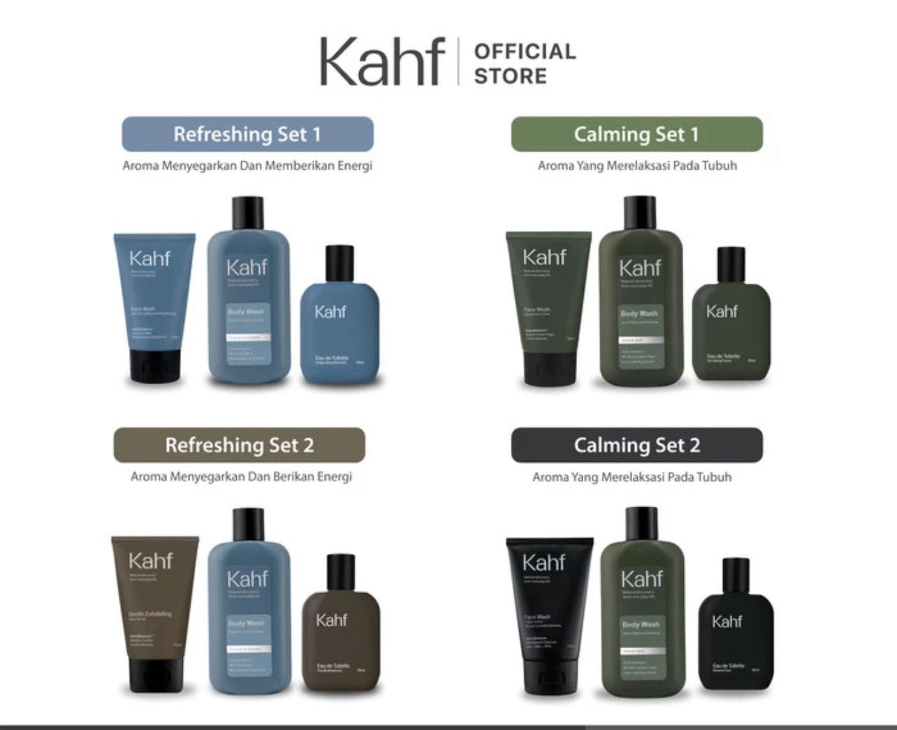 Tokopedia - Kahf Paket Personal Care Isi 3pcs - Face Wash, Body Wash, &amp; EDT - Refreshing Set2