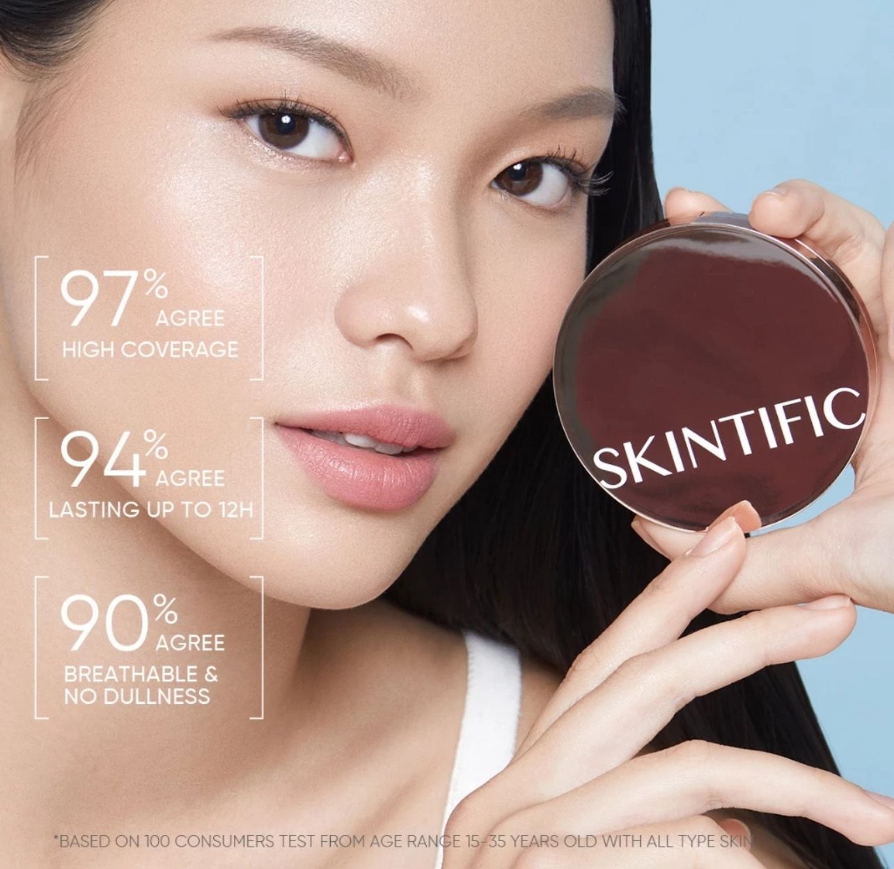 Tokopedia - SKINTIFIC Cover All Perfect Cushion SPF35 PA++++ ~ Full Size