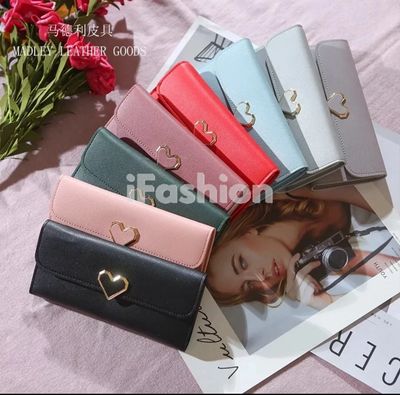 ￼iFASHION 1472  3 Folds Women Long Wallet Dompet Panjang Wanita Perempuan Pouch Purse Beg Tangan Murah 3pcs