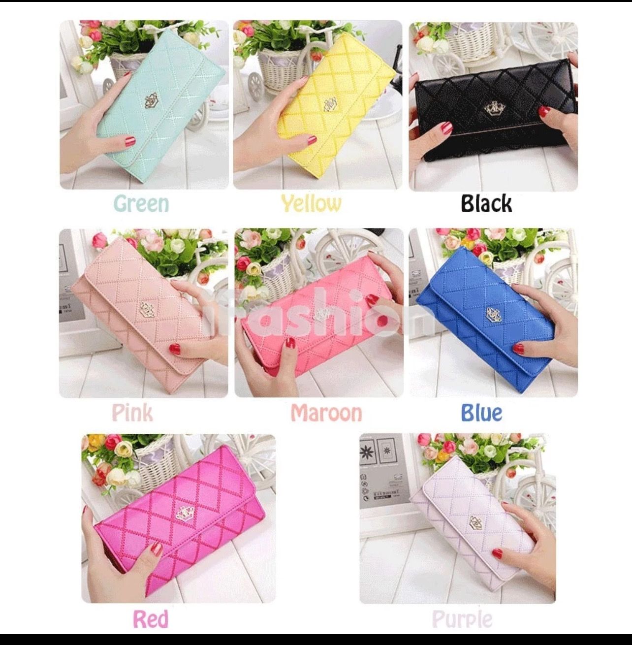 ￼iFashion Women Multifunctional PU Leather Long Purse Wallet Korean Style Student  Dompet Panjang Wanita Perempuan 1019 2pcs