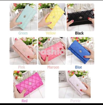 ￼iFashion Women Multifunctional PU Leather Long Purse Wallet Korean Style Student  Dompet Panjang Wanita Perempuan 1019 2pcs