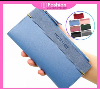 ￼iFASHION 1564 READY STOCK Women Long Purse Wallet Phone Zip Zipper Wanita Beg Duit Panjang Dompet Besar Perempuan 2pcs
