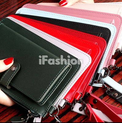 ￼iFASHION Women Perfect 3 Fold 12 Card Holder Long Purses Card Coin Wallet Wanita Dompet Panjang Zip Zipper 1115 3pcs