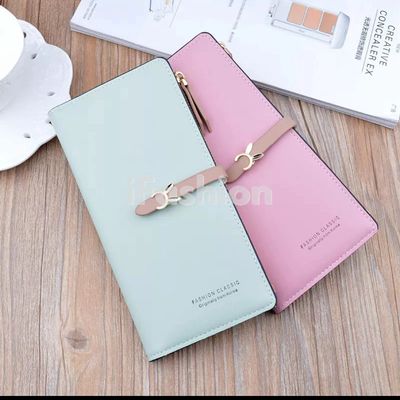 ￼iFASHION 1516 Women Multifunctional PU Leather Long Purse Wallet Korean Style Student  Dompet Panjang Wanita Perempuan 2pcs