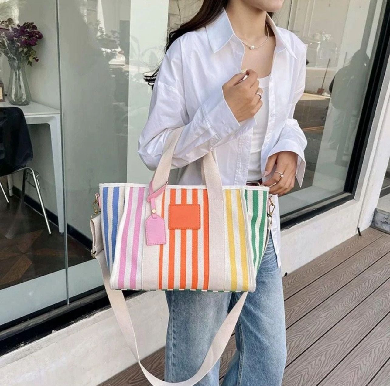￼MELENE Shoulder Bag, with Belt Purses Crossbody Bag, Casual Canvas Large Capacity Handbag Women