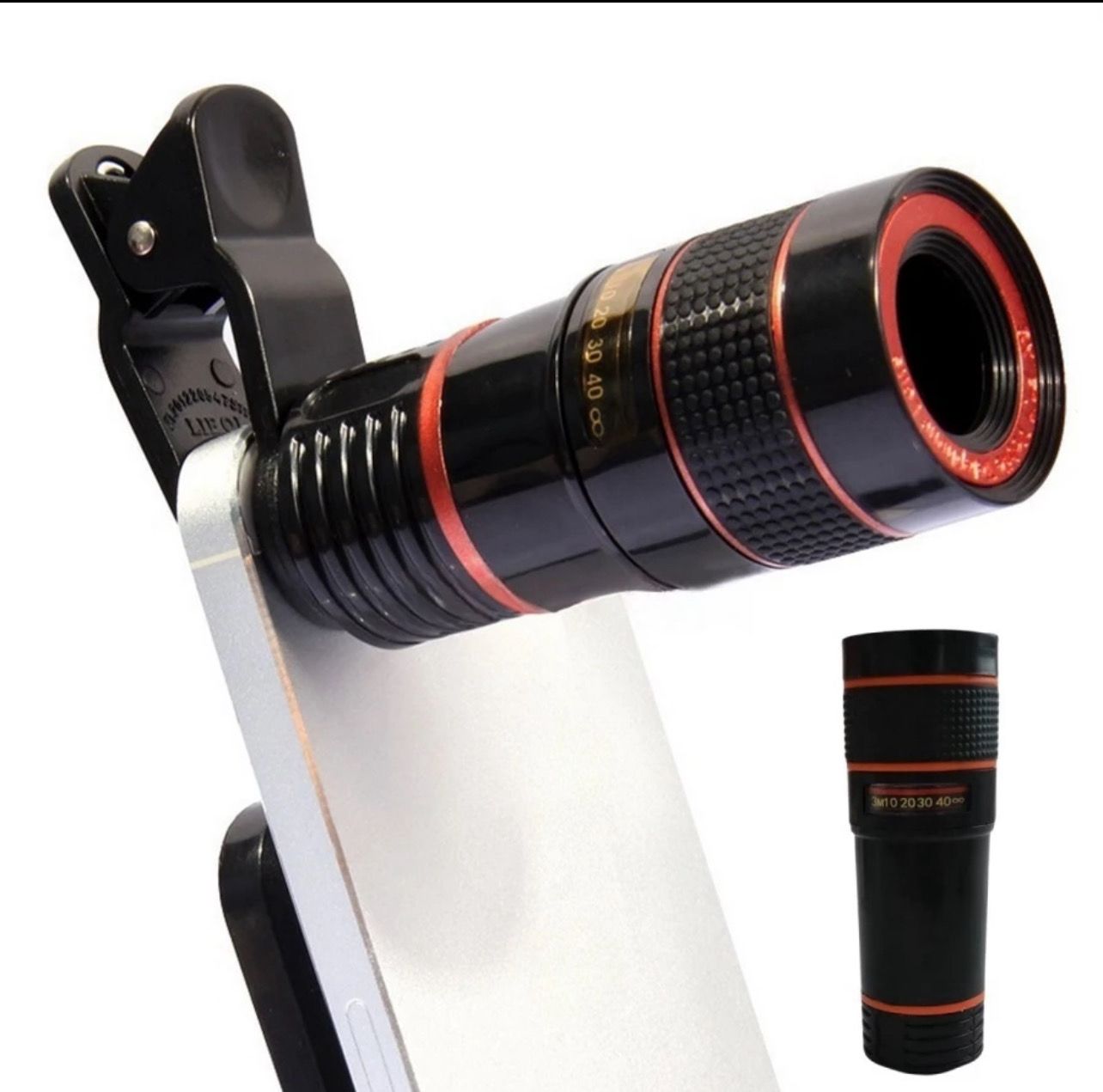 ￼1 pc portable 8x telephoto high-definition optical zoom universal mobile phone telescope with phone clip, 8x high-definition mobile phone camera external special effect lens 2pcs