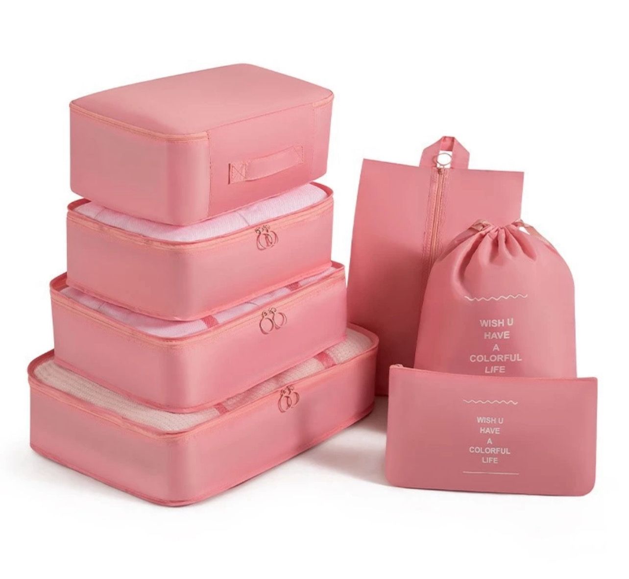 ￼7pcs/Set Travel Storage Bag Luggage Storage Bag Set Clothes Suitcase Clothes Underwear Waiting For Production Finishing Packing