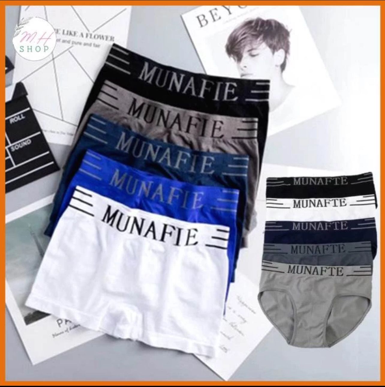 ￼【READY STOCK】MUNAFIE Men Underwear Fierce Boxer Briefs Shorts Seluar Dalam Lelaki Free Size 45kg - 80kg男士内裤 四角裤 三角内裤 6pcs (can mix)