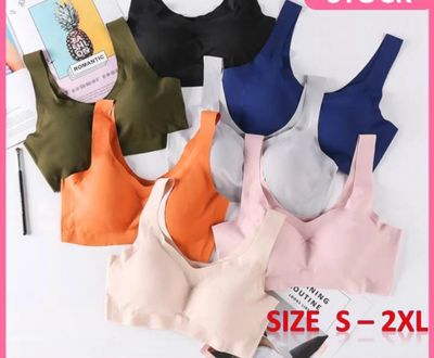 ￼【S-2XL】Seamless bra Plus Size Thin Underwear for Teenagers Women Push Up Wireless Ring Running Sport Bra 无痕内衣 运动内衣 3pcs