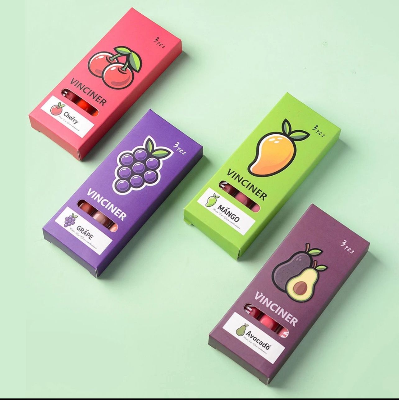 ￼VINCINER Matte Lipstick Set 3 Pcs Long Lasting Liptint Highpigment Lip Makeup Cosmetic Fortunas 3set