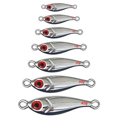 ￼New model electroplated metal jig 3D eyes 5g 10g 20g 30g 40g long cast metal jig with hook and spoon lure fishing metal jig lure bait 20pcs