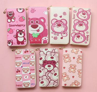 ￼Disney Cute Cartoon Lotso Long Wallet Student Large Capacity Card Bag 2pcs