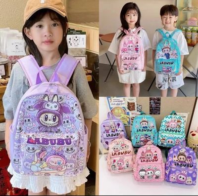 ￼Cartoon Cute LABUBU Schoolbag for Kids Girls Boys  LABUBU Large Capacity Lightweight High Quality Outdoor Travel Backpack for Kindergarten Students