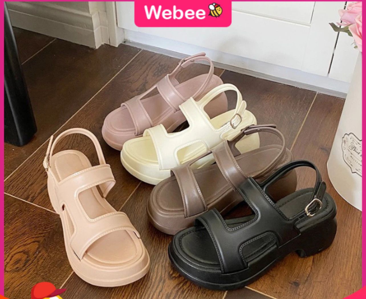 ￼READY STOCK💝WEBEE Ghanis Women&#39;s Sandal Kasut Wanita Casual Wedges Flip Flops Fashion